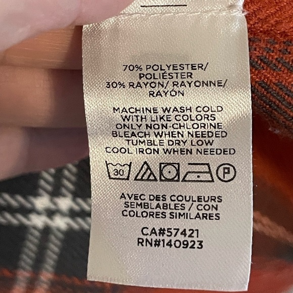 Loft Women's Cardigan Small Orange Plaid Comfy Flannel Contemporary Lagenlook - Picture 10 of 14